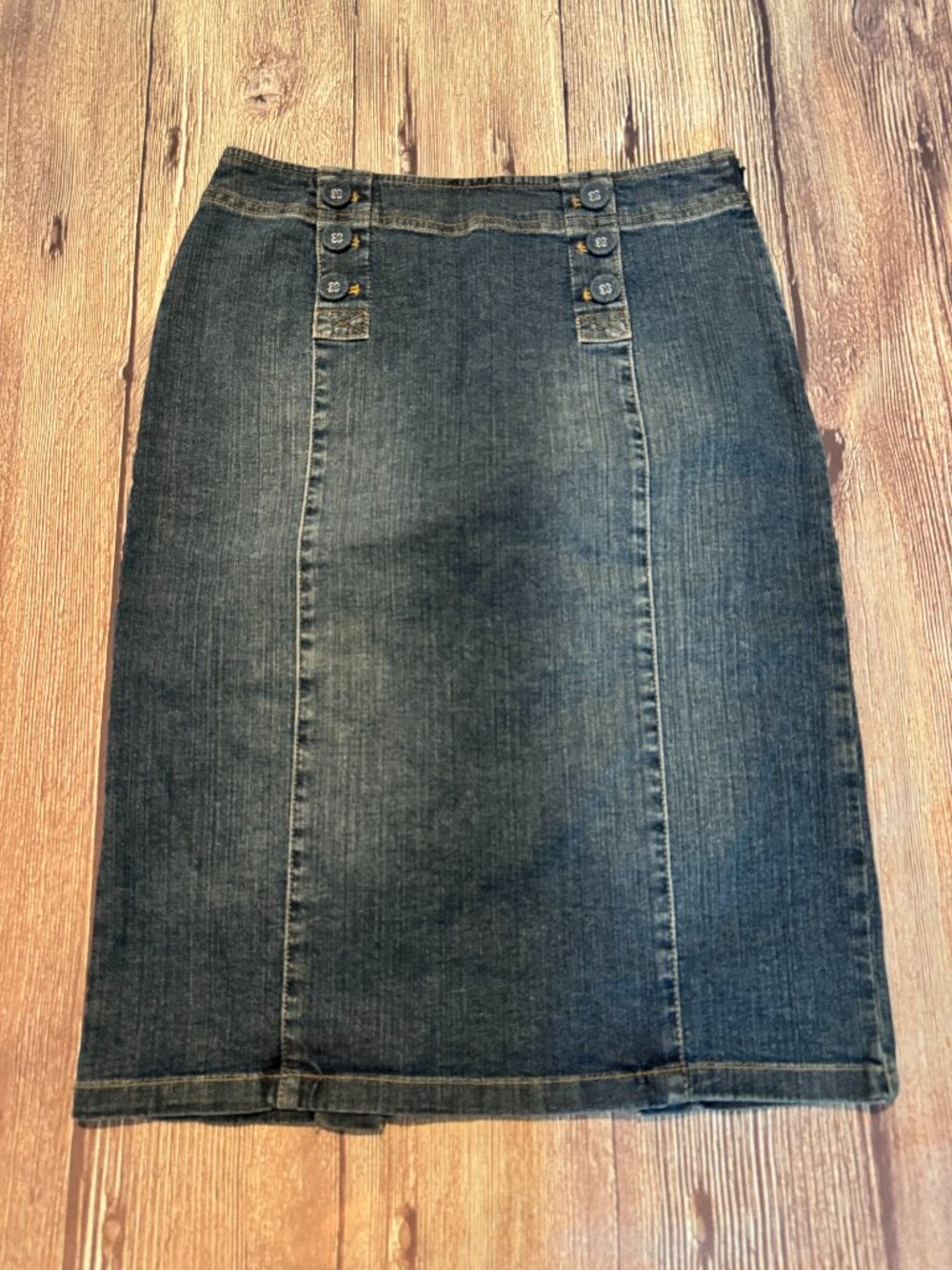 J. Jill Straight Denim Skirt Stretch Size 2 EUC